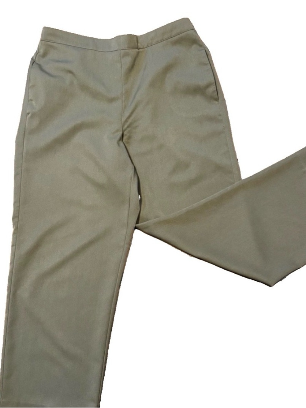 Alfred Dunner Green Comfy Flat Front Pull On Pants Slacks Great Fit Sz 12P